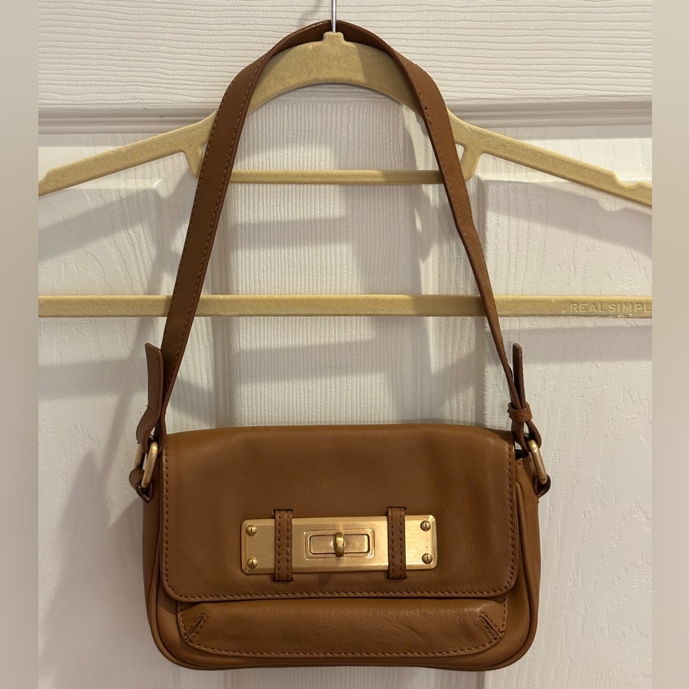 Talbots Brown Leather Turn Lock Mini Bag-Classic Y2K Aesthetic